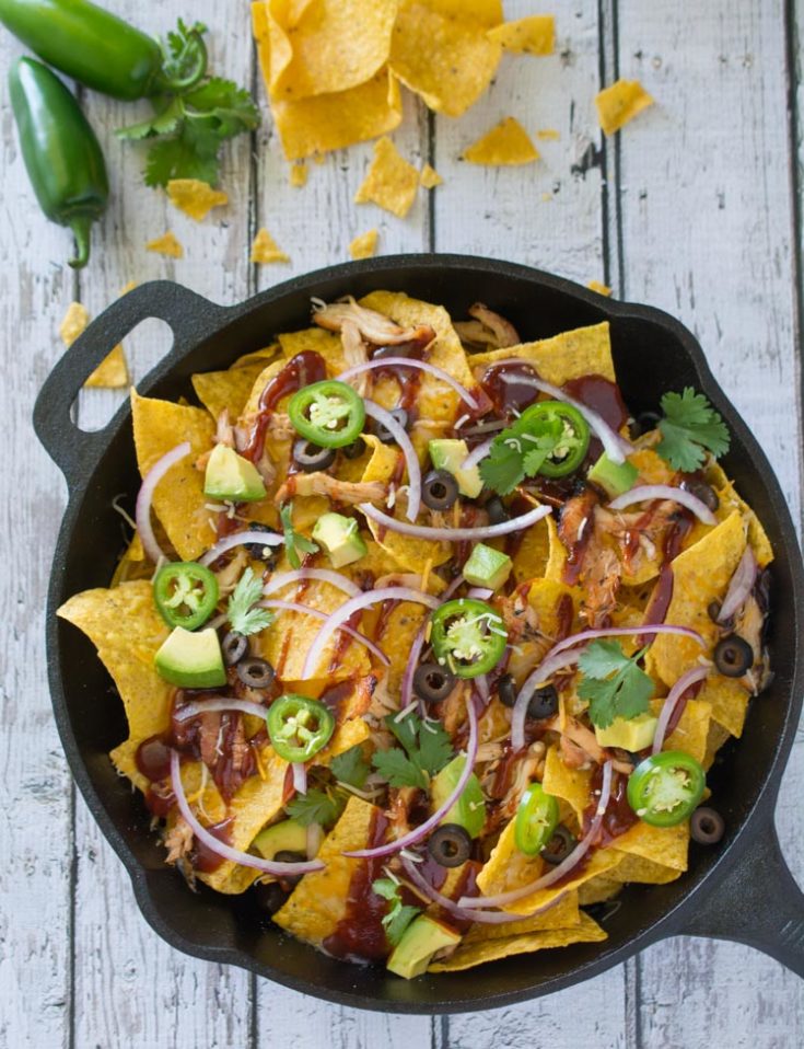 Skillet BBQ Chicken Nachos - Wok & Skillet