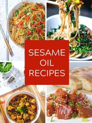 sesame oil recipes collage