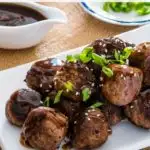 Korean Beef Bulgogi Meatballs pin