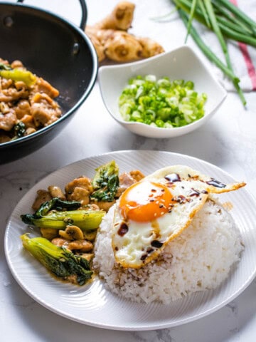 Stir-Fried Ginger Sesame Chicken with Bok Choy