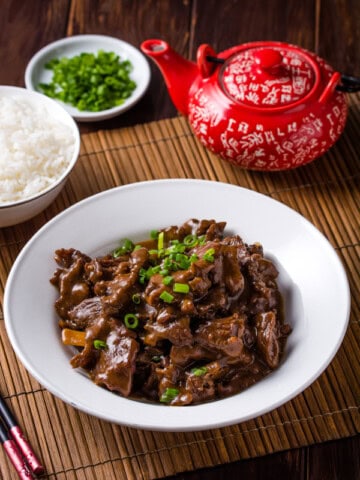 Mongolian Beef on a plate