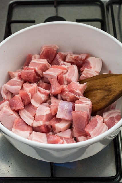 pork belly in a pot